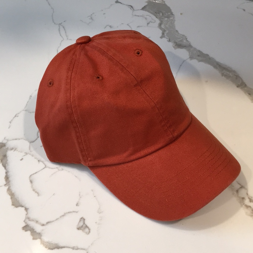 Dad Hat Burnt Rust Orange Plain Blogger Adjustable
